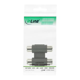 InLine Audio Adapter, 2x Cinch Kupplung, Buchse / Buchse