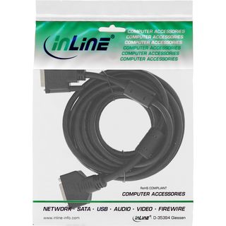 InLine DVI-D Verlngerung, Dual Link 24+1 Stecker auf 24+1 Buchse, 2 Ferrite, 3m