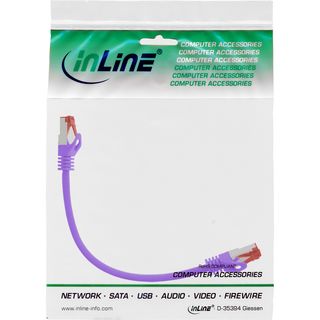 InLine Patchkabel, S/FTP (PiMf), Cat.6, 250MHz, PVC, Kupfer, purple, 0,3m