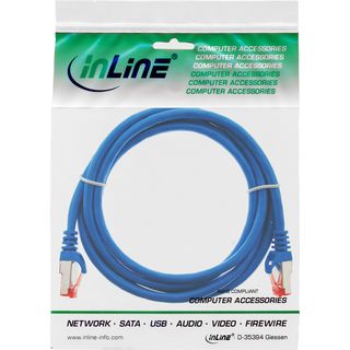 InLine Patchkabel, S/FTP (PiMf), Cat.6, 250MHz, PVC, Kupfer, blau, 0,5m