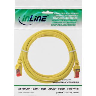 InLine Patchkabel, S/FTP (PiMf), Cat.6, 250MHz, PVC, Kupfer, gelb, 0,5m