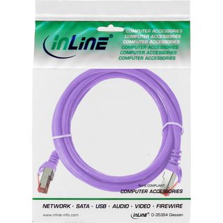 InLine Patchkabel, S/FTP (PiMf), Cat.6, 250MHz, PVC, Kupfer, purple, 2m