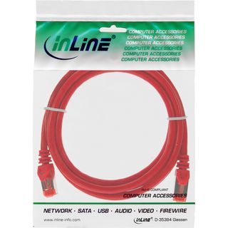 InLine Patchkabel, S/FTP (PiMf), Cat.6, 250MHz, PVC, Kupfer, rot, 2m