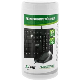 InLine Reinigungstcher, feuchte Computerreinigungstcher, 100 Stck