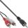 InLine® Cinch/Klinke Kabel, 2x Cinch Stecker an 3,5mm Klinke Stecker, 0,5m