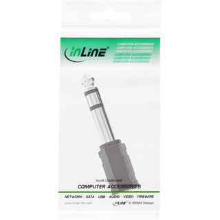 InLine Audio Adapter, 6,3mm Klinke Stecker an 3,5mm Klinke Buchse, Stereo