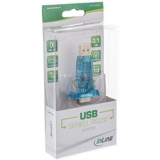 InLine USB zu Seriell Adapter, Stecker A an 9pol Sub D Stecker, mit USB Verlngerung 0,8m