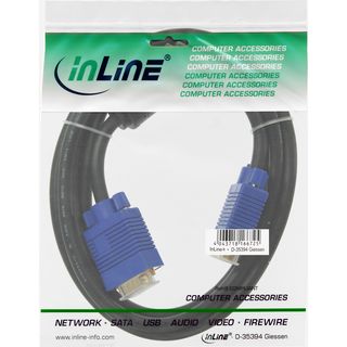 InLine S-VGA Kabel Premium, 15pol HD Stecker / Stecker, schwarz, 1m