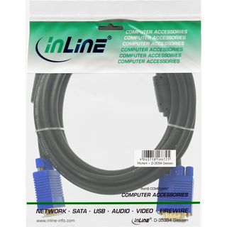 InLine S-VGA Kabel Premium, 15pol HD Stecker / Stecker, schwarz, 3m