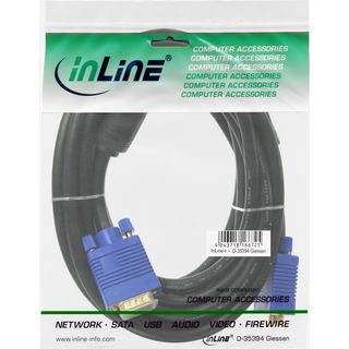 InLine S-VGA Kabel Premium, 15pol HD Stecker / Stecker, schwarz, 5m