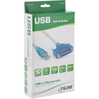 InLine USB zu 25pol parallel, Drucker-Adapterkabel