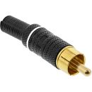 InLine® Cinchstecker Lötversion, Metall schwarz,...