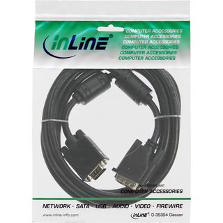 InLine DVI-A Kabel, analog 12+5 Stecker auf 15pol HD Stecker VGA, 3m
