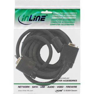 InLine S-VGA Kabel, 15pol HD Stecker / Stecker, schwarz, 15m