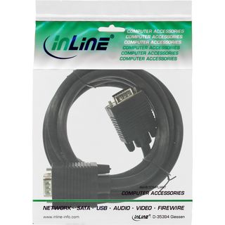 InLine S-VGA Kabel, 15pol HD Stecker / Stecker, schwarz, 3m