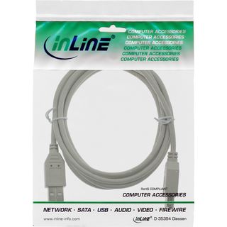 InLine USB 2.0 Verlngerung, Stecker / Buchse, Typ A, beige, 0,3m