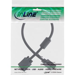 InLine S-VGA Verlngerung, 15pol HD Stecker / Buchse, schwarz, 0,5m