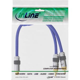 InLine Cinch-Y-Kabel, PREMIUM, 1x Cinch Buchse zu 2x Cinch Stecker, 0,25m