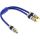 InLine® Cinch-Y-Kabel, PREMIUM, 1x Cinch Buchse zu 2x Cinch Stecker, 0,25m