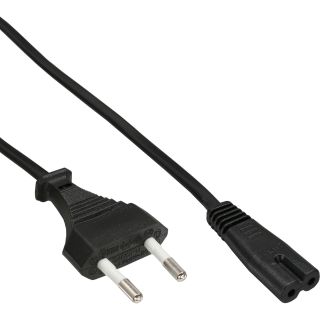 InLine Netzkabel, Netzstecker auf Euro 8 C7 Stecker, 1,5m