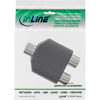 InLine Audio Adapter, 3,5mm Klinke Buchse Mono an 2x Cinch Buchse