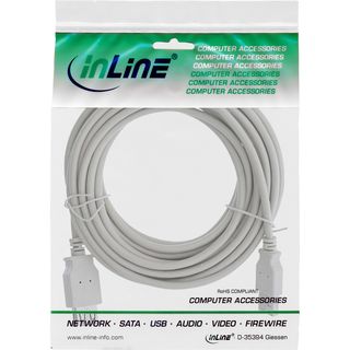 InLine USB 2.0 Verlngerung, Stecker / Buchse, Typ A, beige/grau, 3m