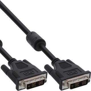 InLine DVI-D Kabel, digital 18+1 Stecker / Stecker, Single Link, 2 Ferrite, 10m