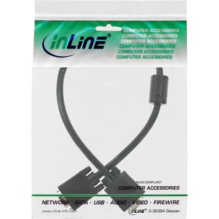 InLine S-VGA Kabel, 15pol HD Stecker / Stecker, schwarz, 0,3m