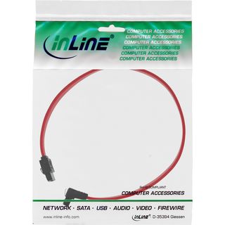 InLine SATA Anschlusskabel abgewinkelt, mit Sicherheitslasche, 0,3m