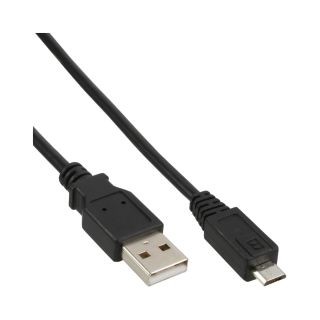 InLine Micro-USB 2.0 Kabel, USB-A Stecker an Micro-B Stecker, schwarz, 0,5m