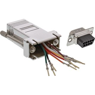 InLine Adapter, 9pol Sub D Stecker an RJ45 Buchse, metallisiert