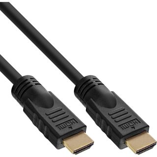 InLine HDMI Kabel, HDMI-High Speed, Stecker / Stecker, verg. Kontakte, schwarz, 10m