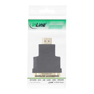 InLine HDMI-DVI Adapter, HDMI Stecker auf DVI Buchse, 4K2K kompatibel, vergoldete Kontakte
