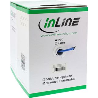 InLine Patchkabel Cat.5e, blau, SF/UTP, AWG26, PVC, 100m