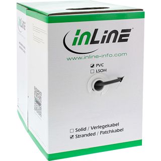 InLine Patchkabel Cat.5e, schwarz, SF/UTP, AWG26, PVC, 100m