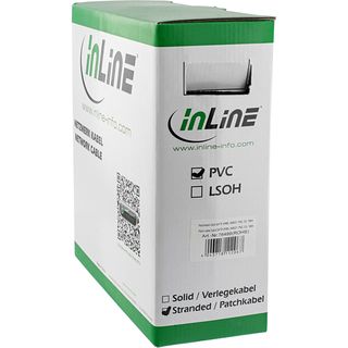 InLine Patchkabel Cat.6 S/FTP (PiMf), grau, AWG27, PVC, CU, 100m