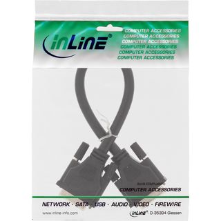 InLine DVI-I Kabel, digital/analog, 24+5 Stecker / Stecker, Dual Link, ohne Ferrite, 0,3m