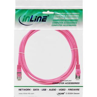 InLine Patchkabel, SF/UTP, Cat.5e, pink, 0,5m