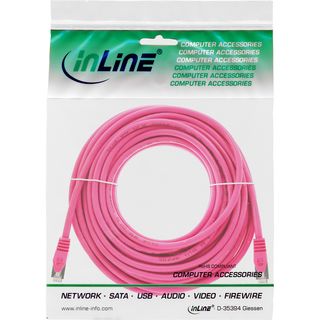 InLine Patchkabel, SF/UTP, Cat.5e, pink, 10m