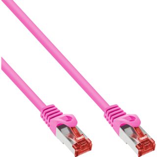 InLine Patchkabel, S/FTP (PiMf), Cat.6, 250MHz, PVC, Kupfer, pink, 15m