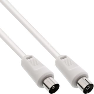 InLine® Antennenkabel, 2x geschirmt, >75dB, weiß, 7m