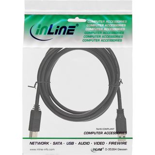 InLine USB 3.0 Kabel, A an B, schwarz, 2m