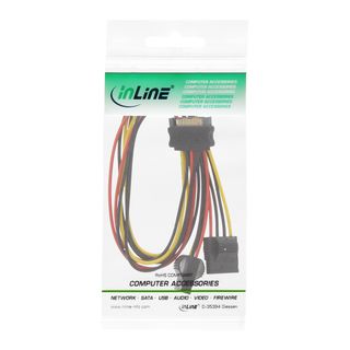 InLine SATA Strom-Y-Kabel, SATA Buchse an 2x 13,34cm (5,25) Stecker, 0,3m