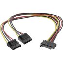 InLine® SATA Strom-Y-Kabel, SATA Buchse an 2x 13,34cm...