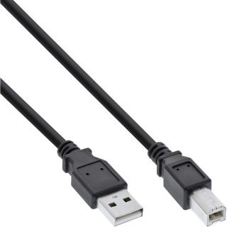 InLine USB 2.0 Kabel, A an B, schwarz, 3m