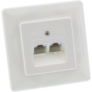 InLine® ISDN Anschlussdose, 2x RJ45 BU, Unterputz, Schraubanschluss 2x 8-fach