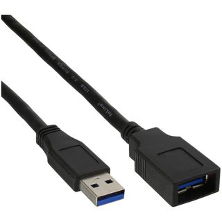 InLine USB 3.0 Kabel, A Stecker / Buchse, schwarz, 1,5m