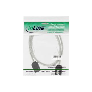 InLine SATA 6Gb/s Kabel rund, mit Lasche, 0,3m