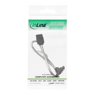 InLine SATA 6Gb/s Kabel rund, mit Lasche, gewinkelt, 0,5m