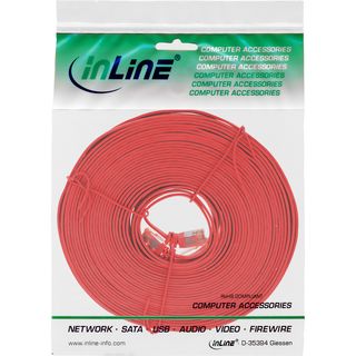 InLine Patchkabel flach, U/UTP, Cat.6, rot, 10m